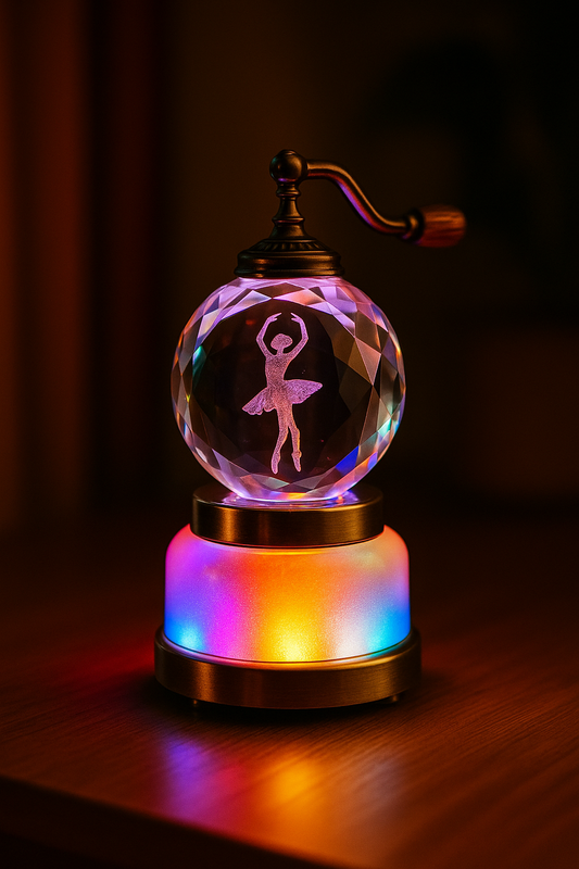 Crystal Music Box with LED Base